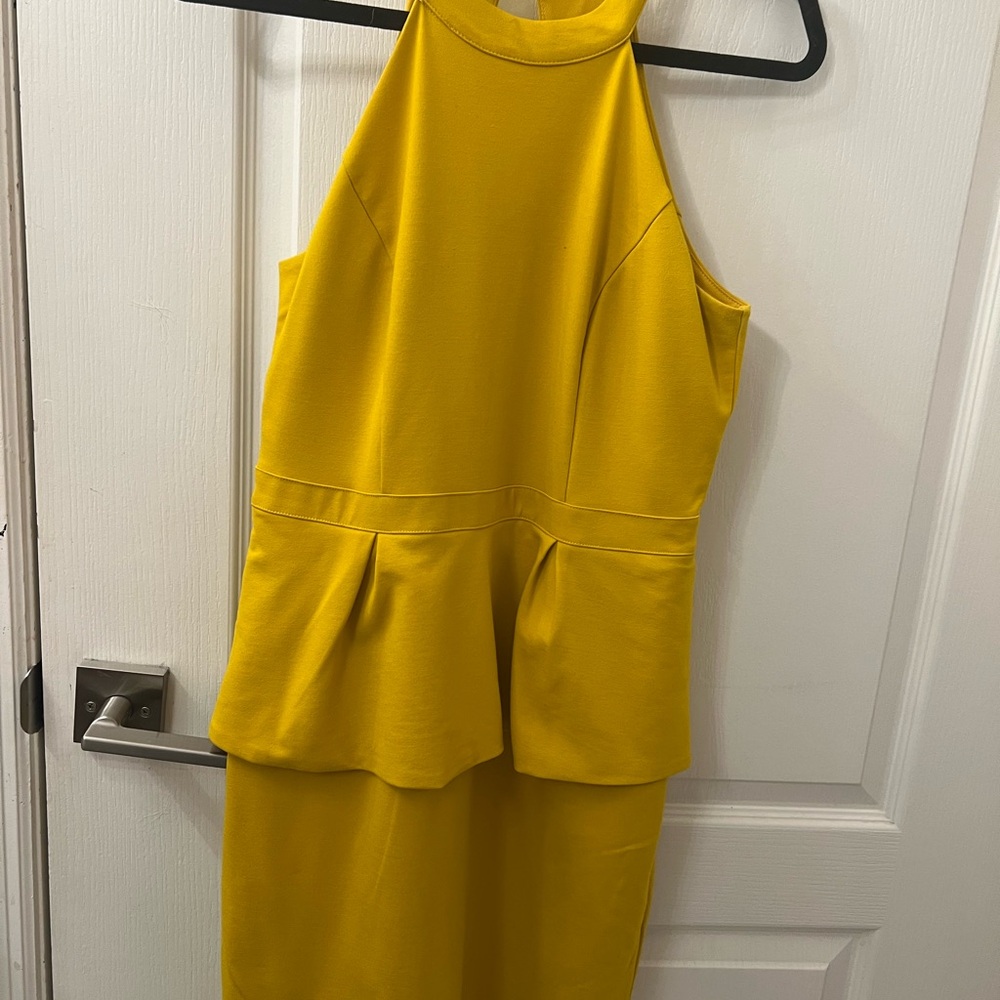 INC International Concepts Yellow Peplum Mini Dress